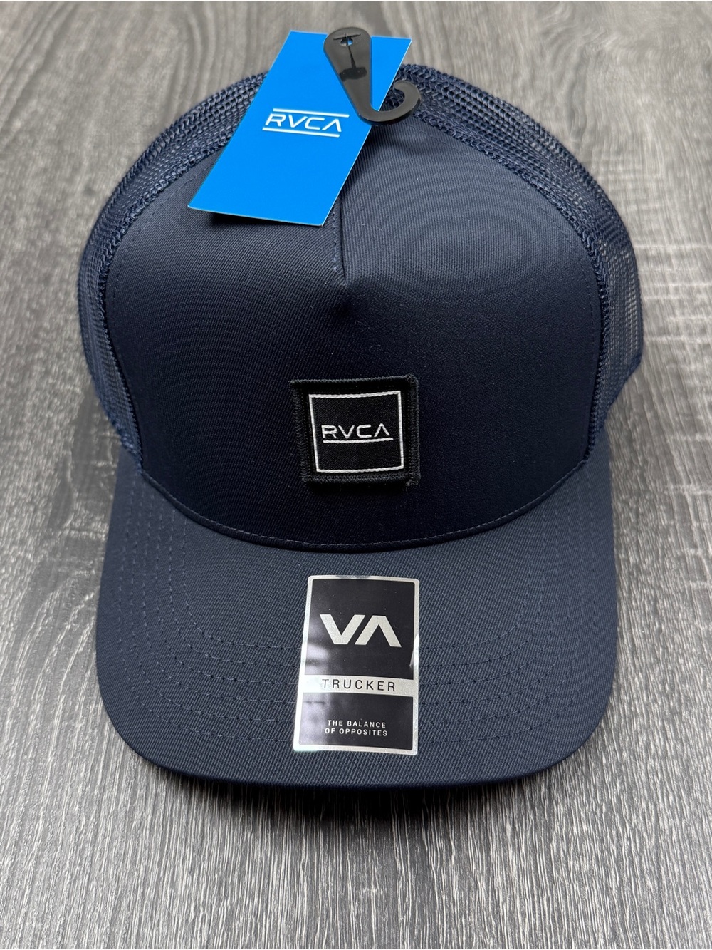 RVCA Capped Trucker Hat Navy Blue Snapback Cap New With Tags